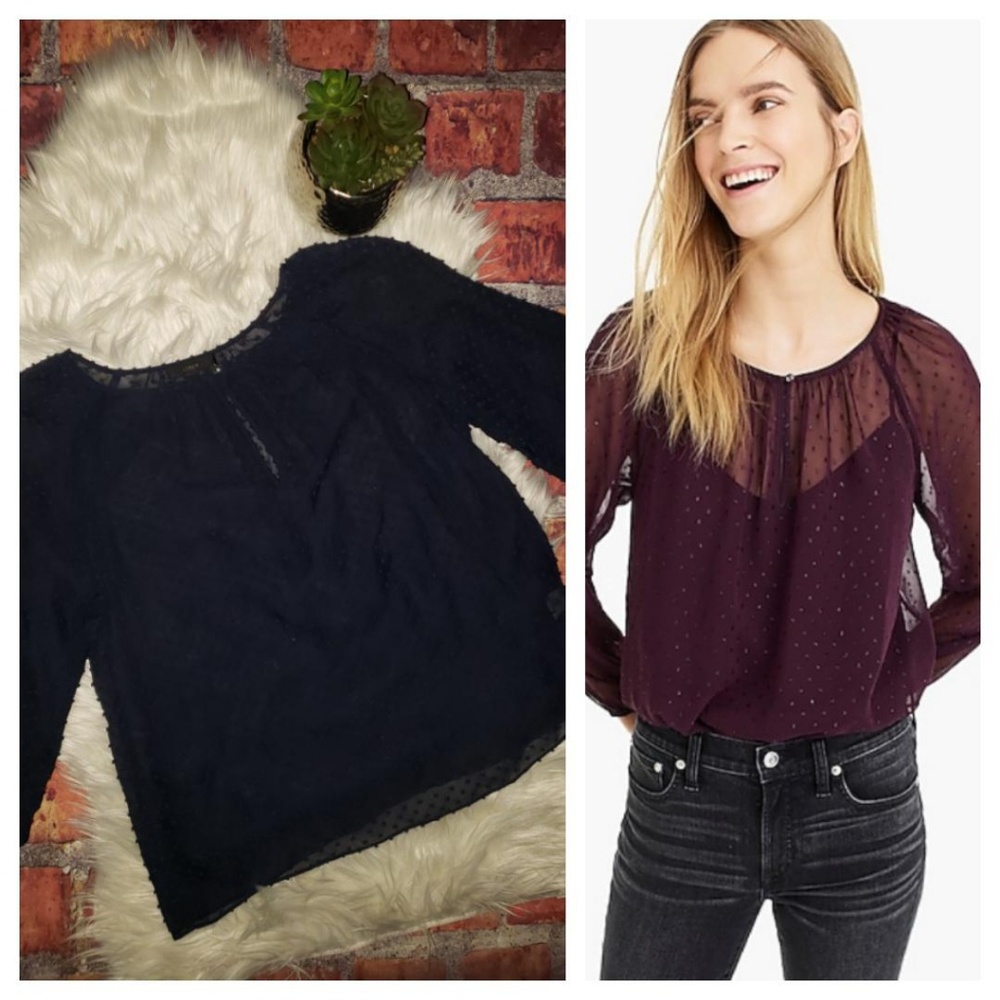 J Crew Point Sur Popover Blouse